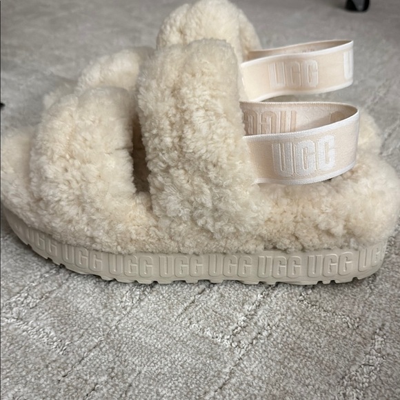 UGG Fluffy Cream Slides - Picture 4 of 11